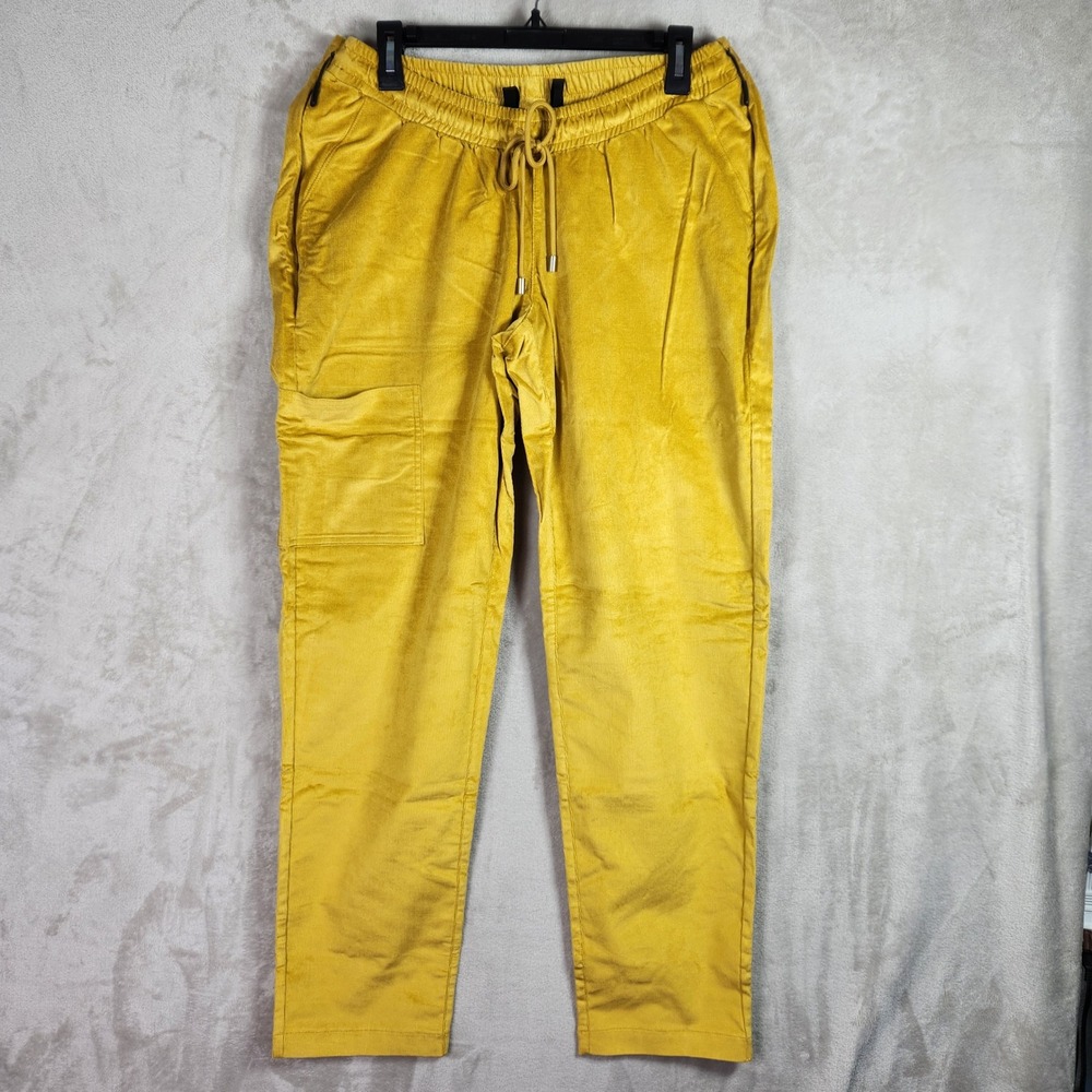 Denim & Co Adaptive Womens Medium Warm Gold Pull On Pant Wheelchair Fit A619394